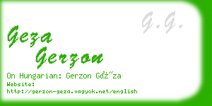 geza gerzon business card